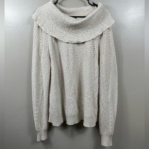 Free People By Your Side Sweater Size Medium in Cream / White